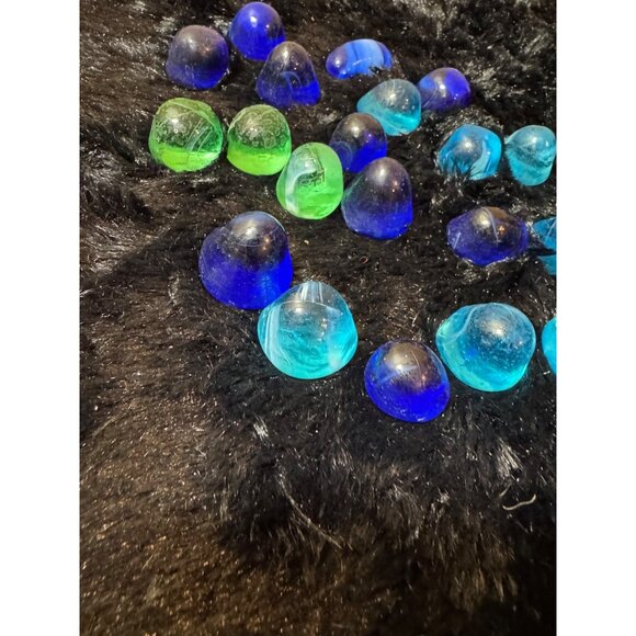 Christmas Gumdrops Art Glass Assorted Blue & Green Glass  Holiday Glass Candy - Picture 4 of 7